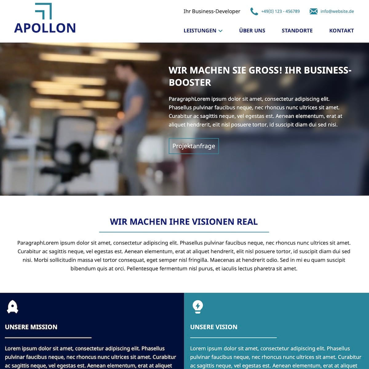 Website Design-Vorlage Apollon Vorschau