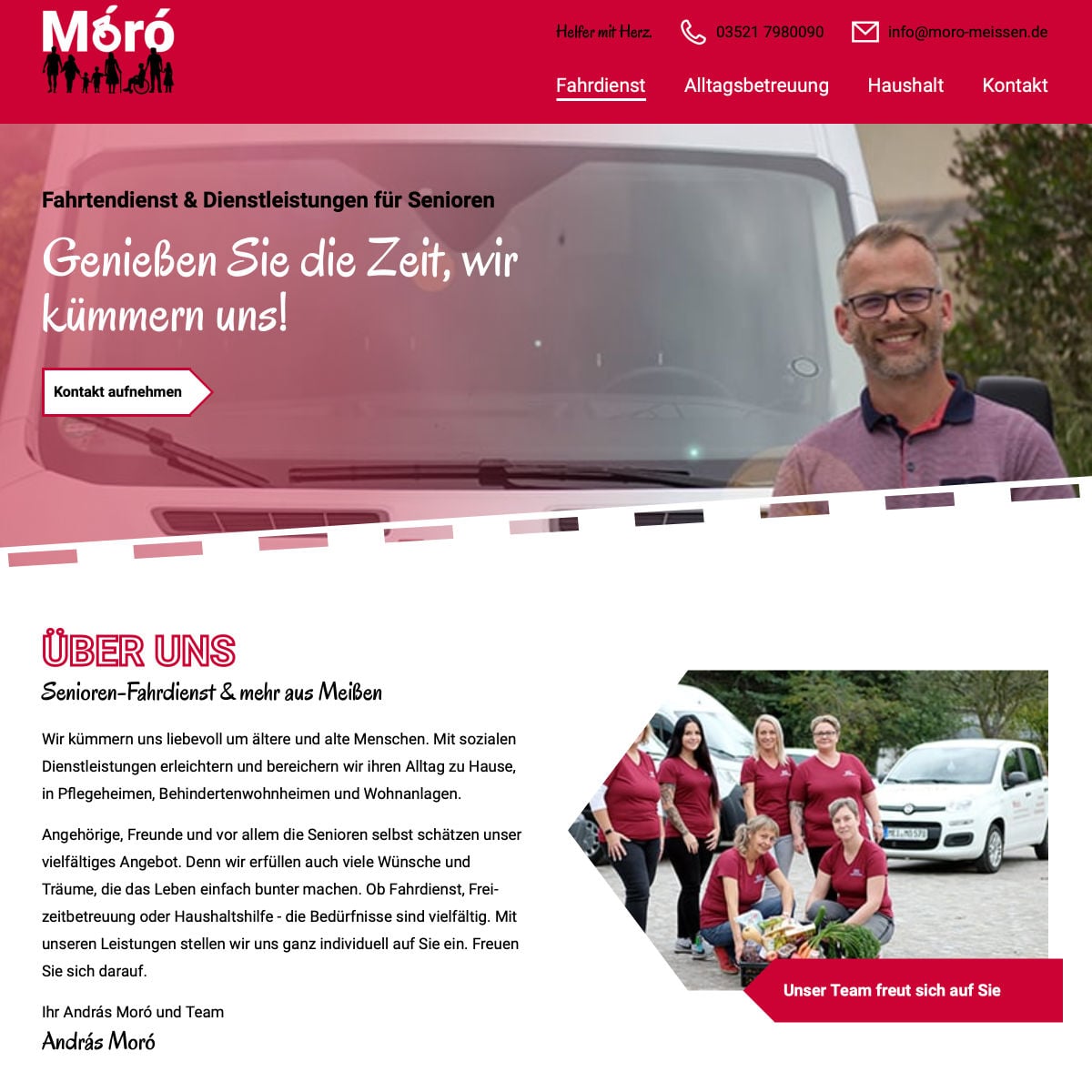 Homepage Referenz vom Webdesigner aus Leipzig: Moro Seniorendienstleistungen